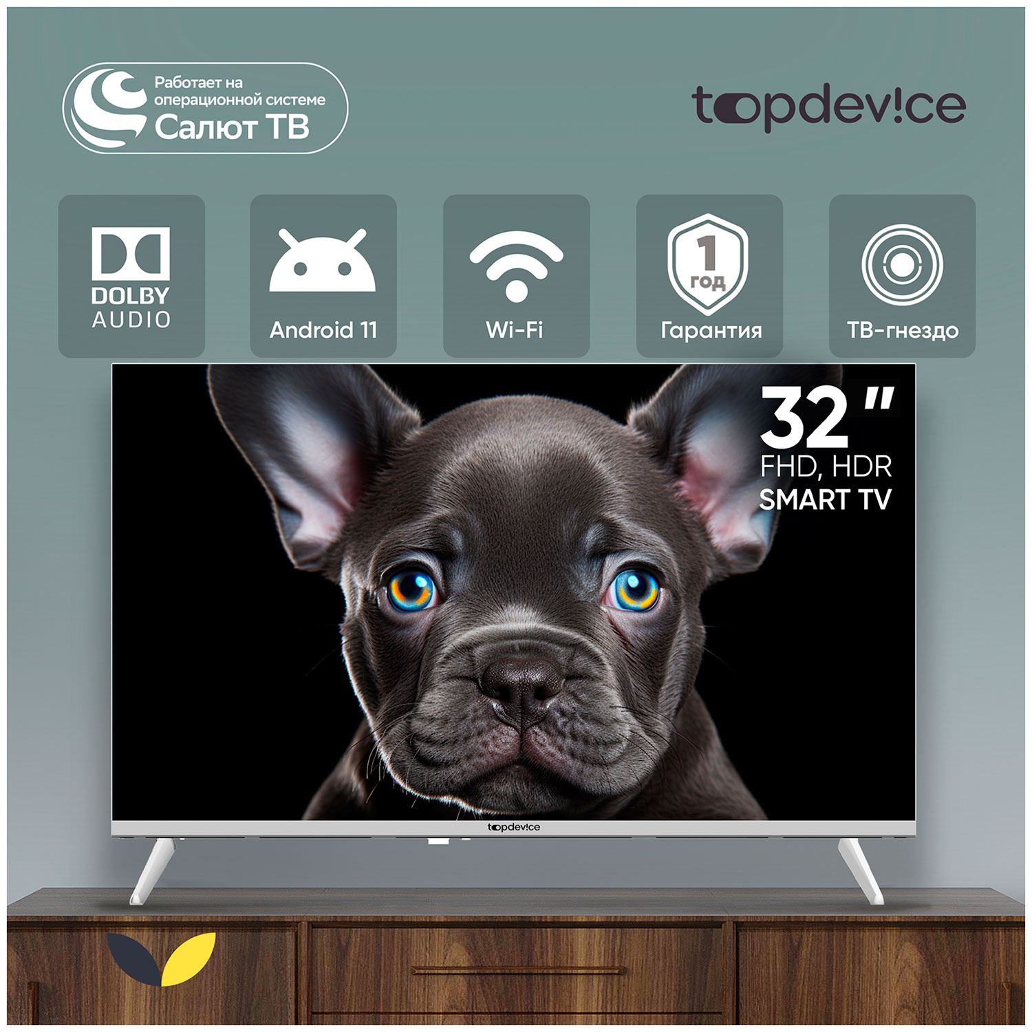 Телевизор Topdevice TDTV32CS08F_WE, белый