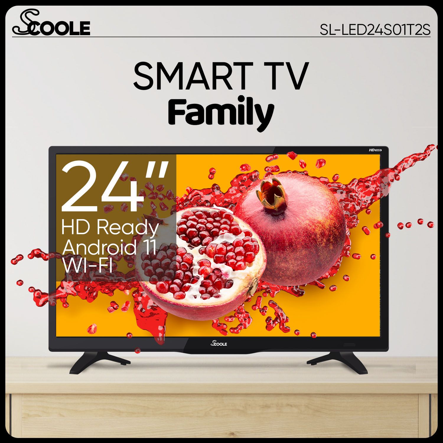 Телевизор SCOOLE SL-LED24S01T2S, черный