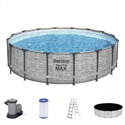 Бассейн каркасный Bestway Steel Pro MAX 5619E BW 488х122 см