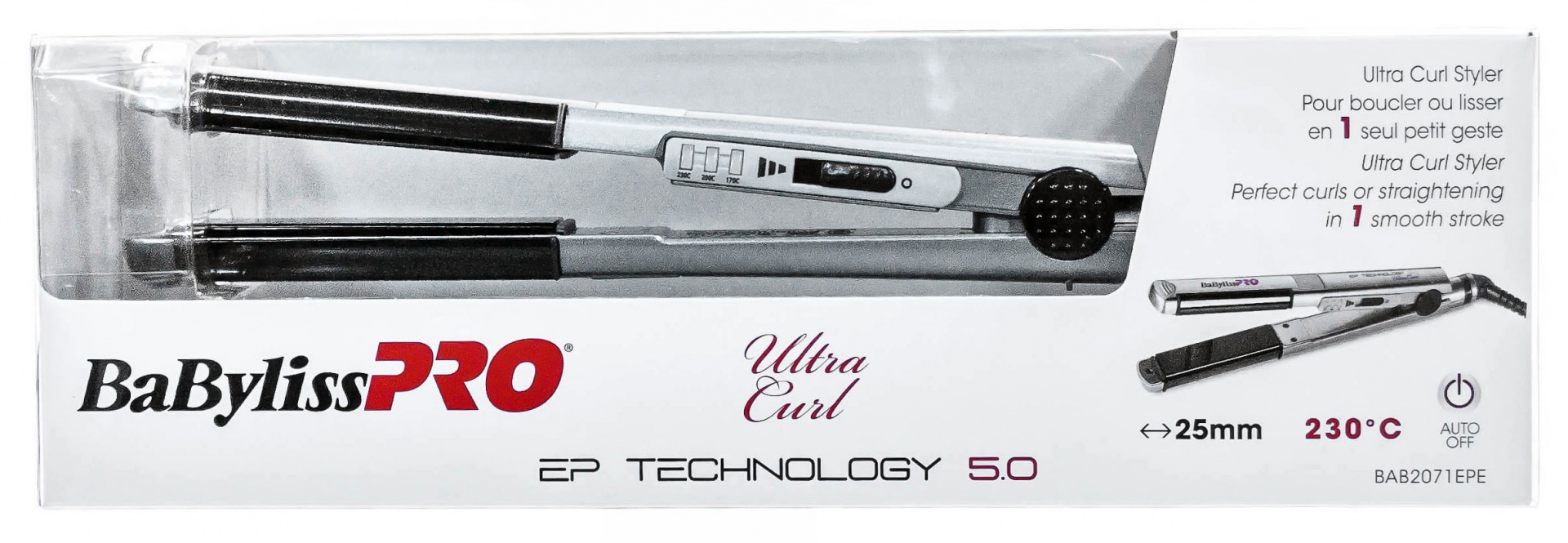 Утюжок BaByliss Pro Ultra Curl BAB2071EPE, серебристый