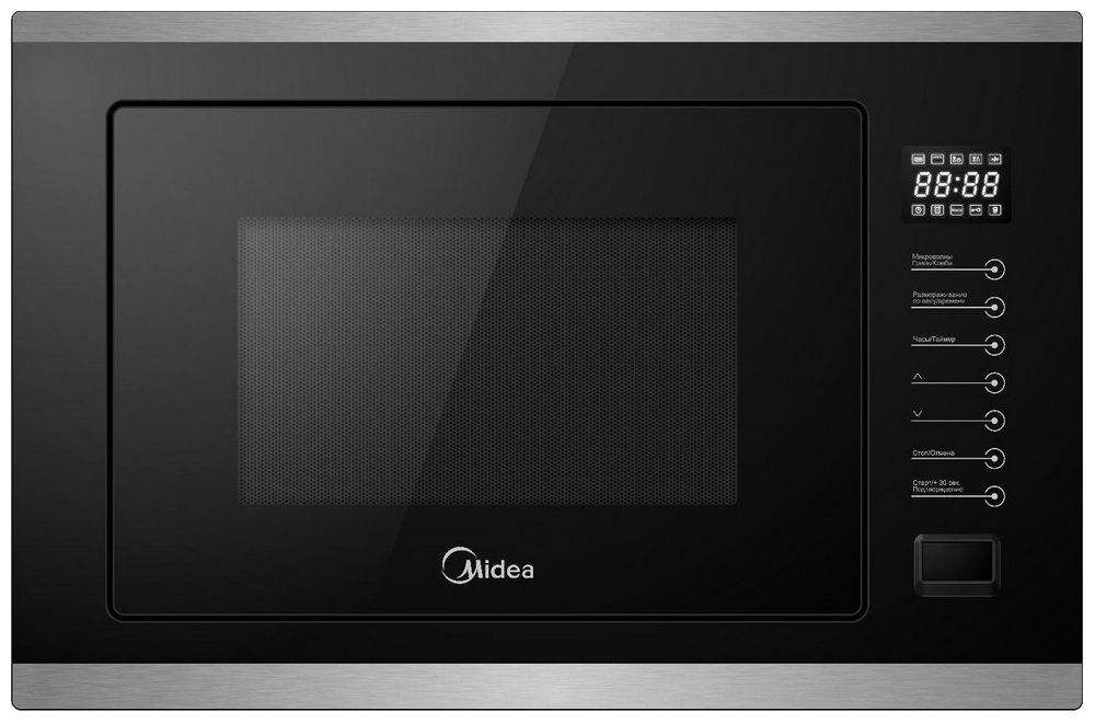 Микроволновая печь встраиваемая Midea MI9250BX, черный/нержавеющая сталь