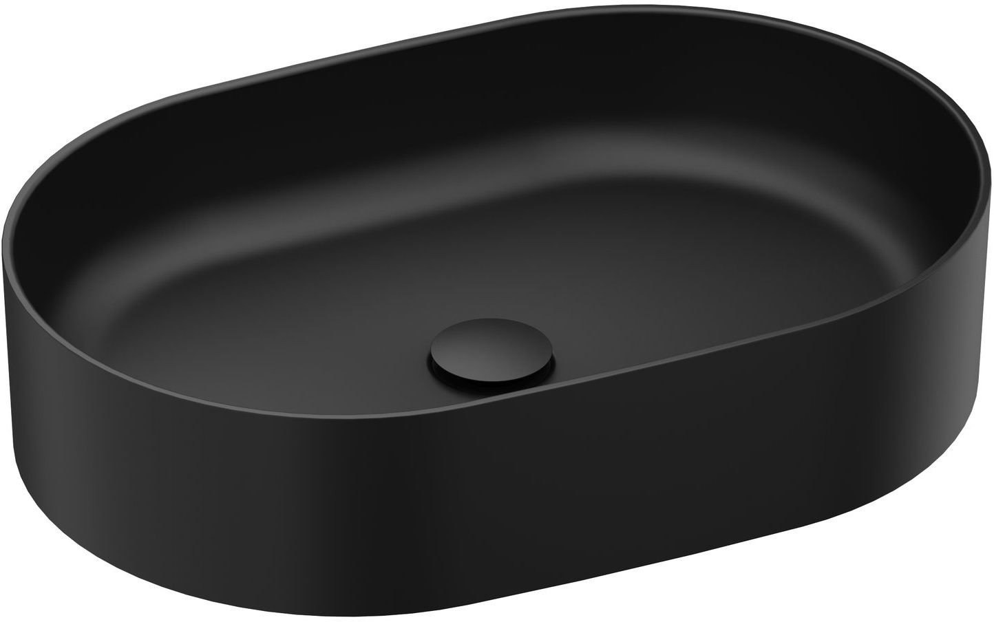 Раковина накладная Ravak Ceramic 550 O Slim XJX0D155000, черный матовый
