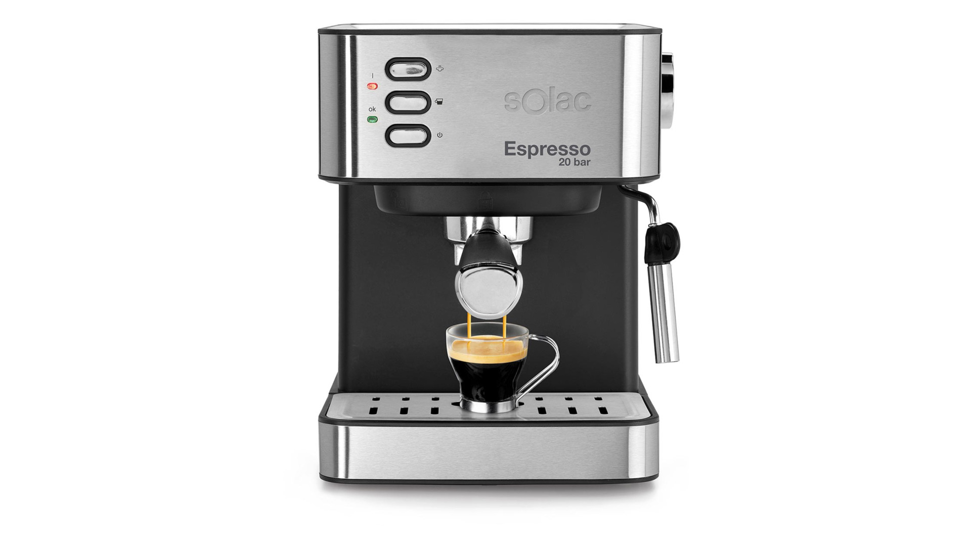 Кофемашина Solac Espresso 20 Bar, нержавеющая сталь