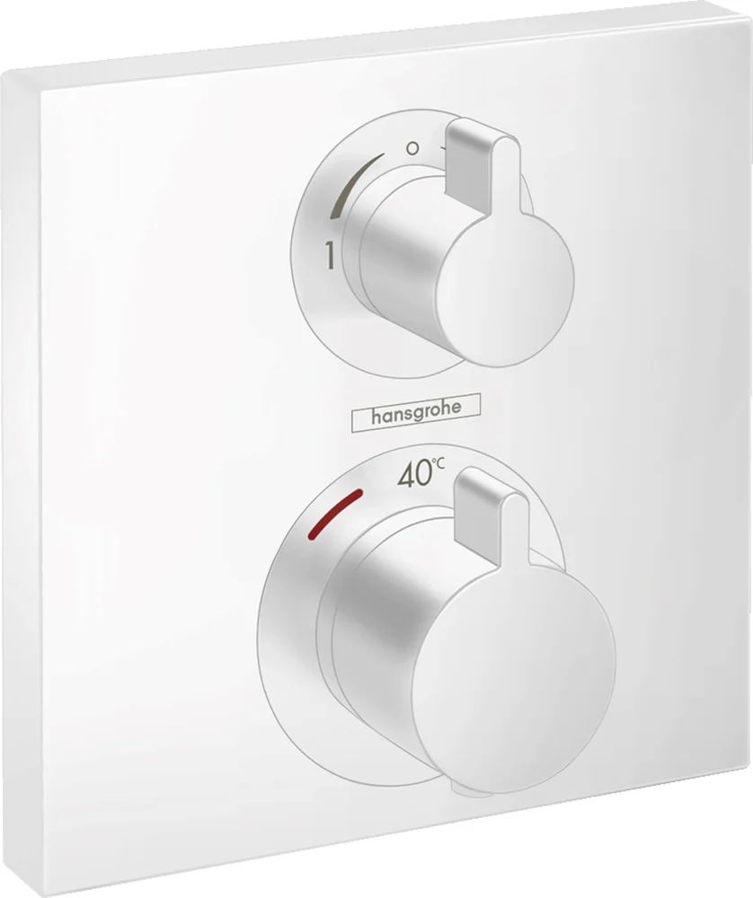 Термостат для душа Hansgrohe Ecostat Square 15714700S (со скрытой частью 01800180), матовый белый