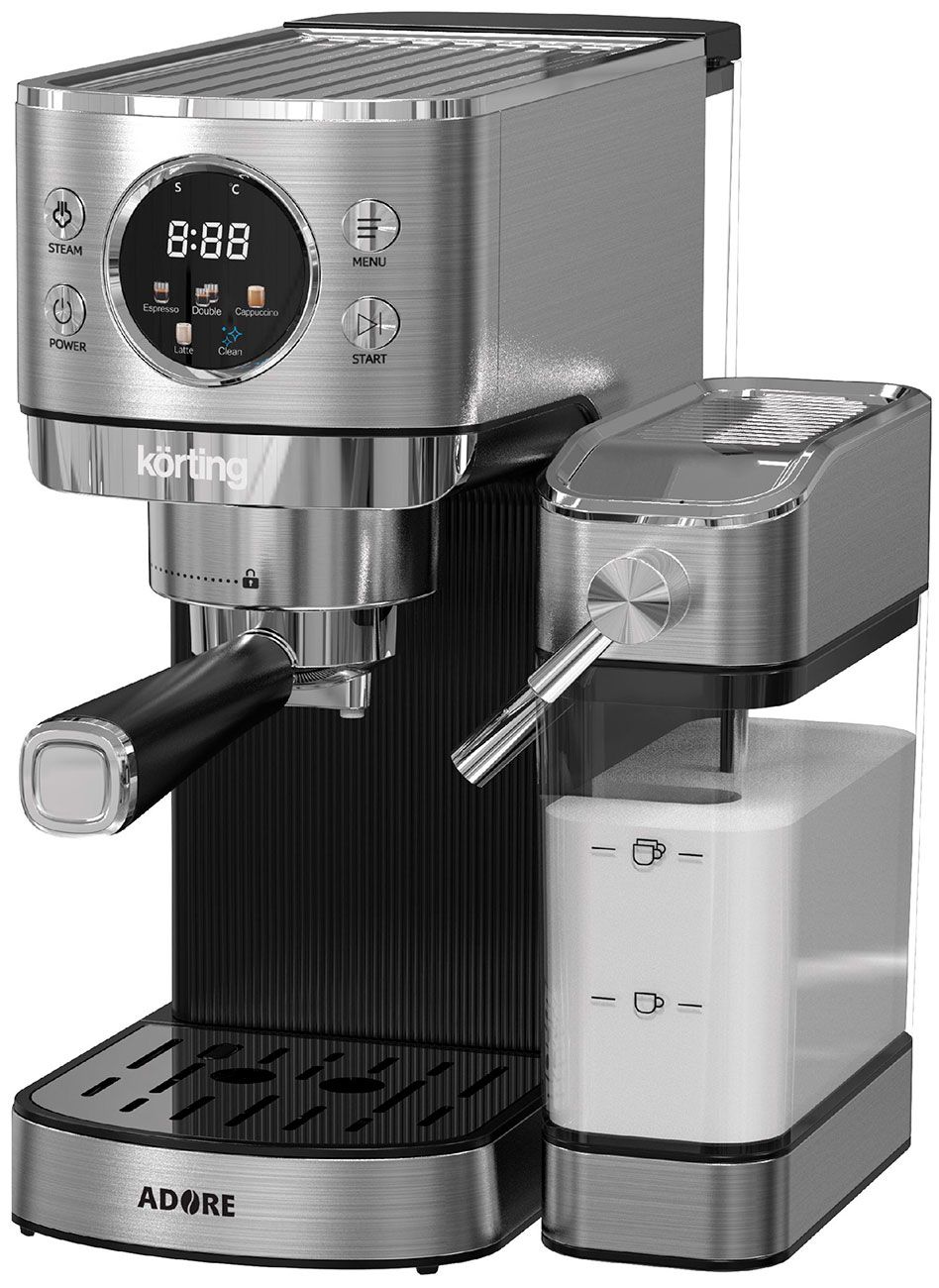 Кофеварка рожковая Korting KCM 1006 T Adore, нержавеющая сталь