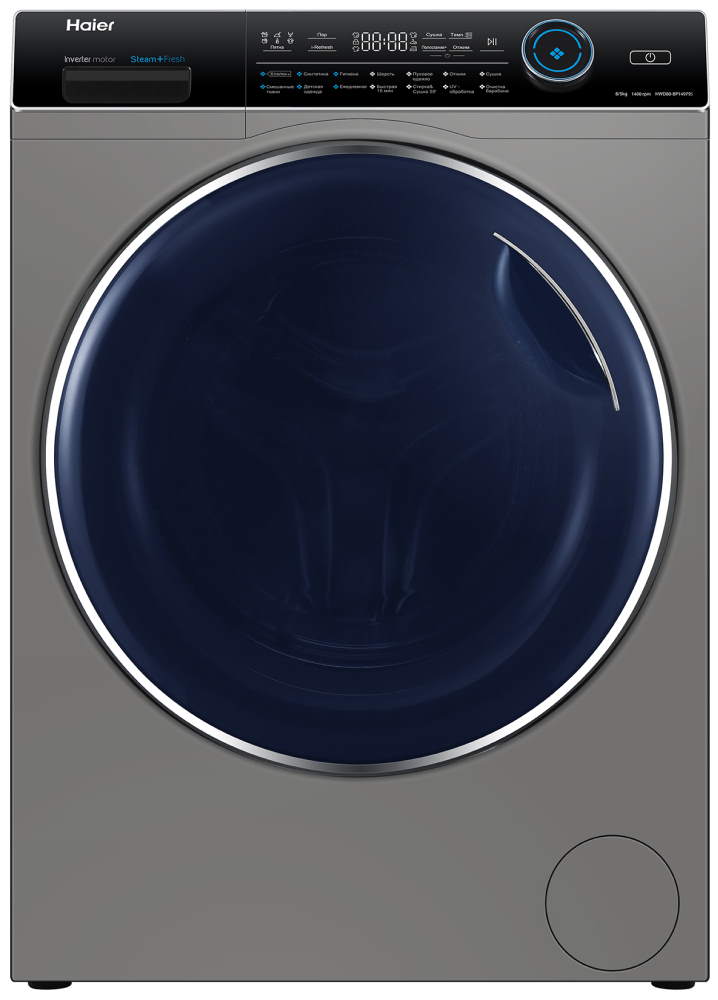 Стирально-сушильная машина Haier HWD80-BP14979S, серебристый
