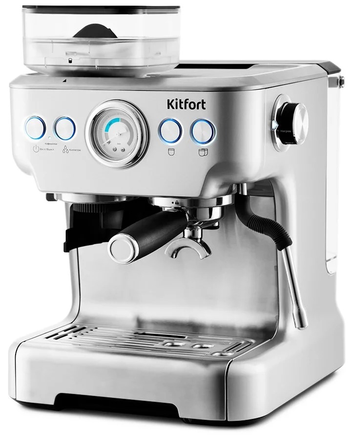 Кофеварка рожковая Kitfort KT-755 серебристый