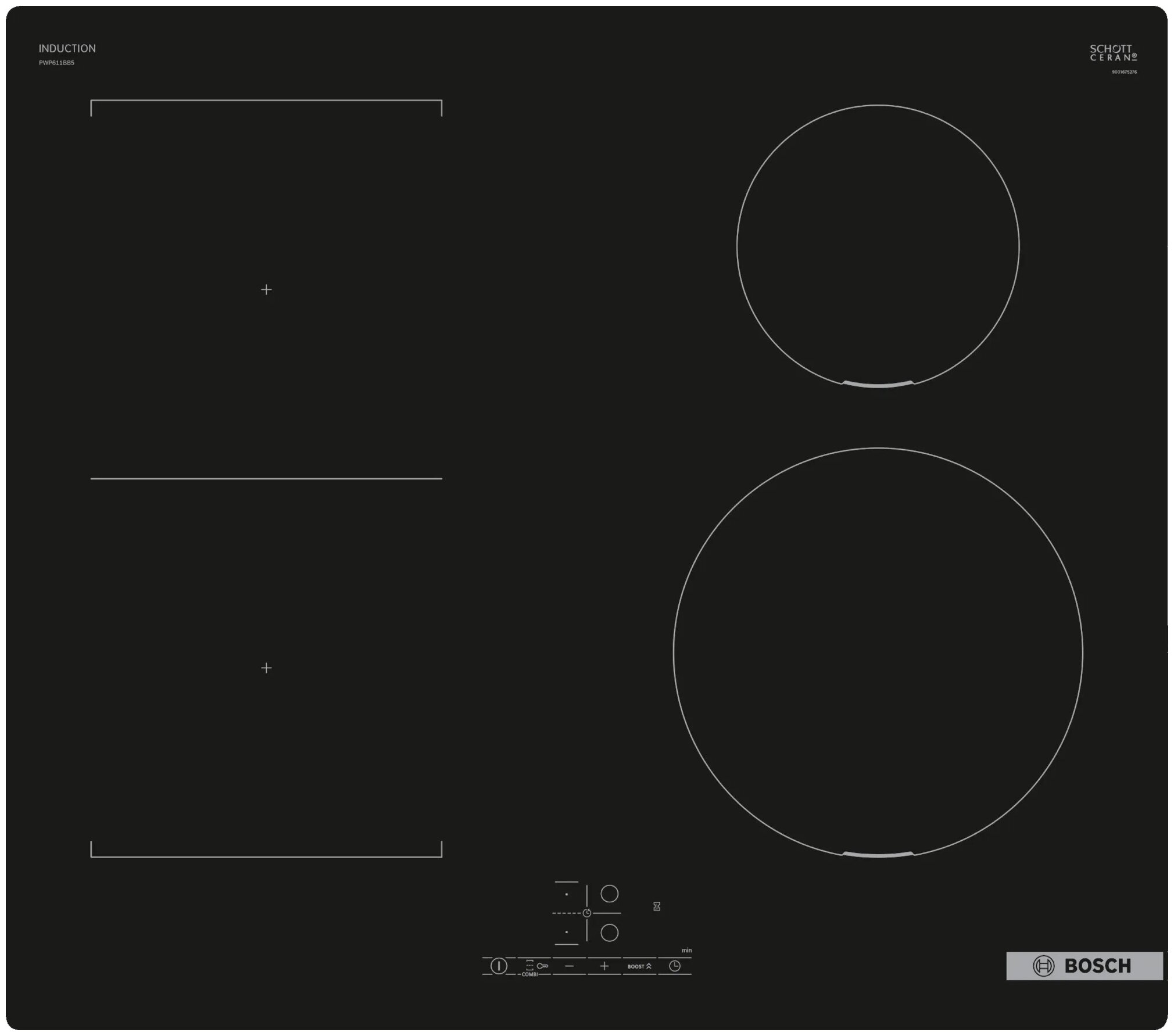 Варочная панель индукционная Bosch PWP611BB5E черный