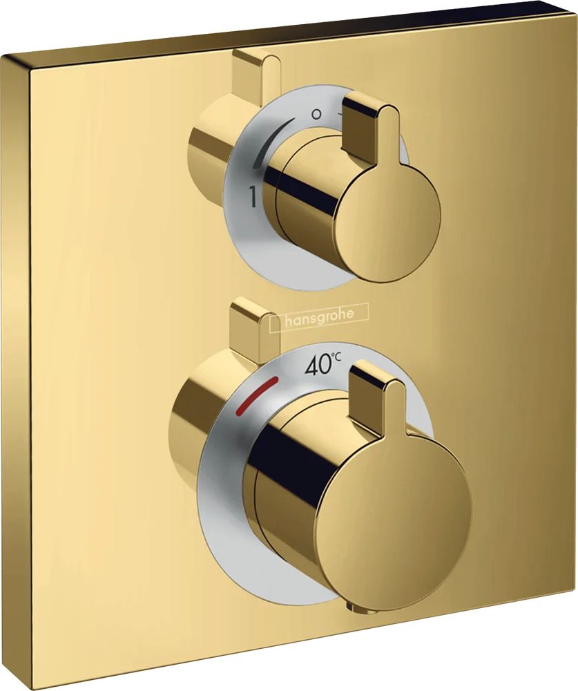 Термостат для душа Hansgrohe Ecostat Square 15714990S (со скрытой частью 01800180), золото