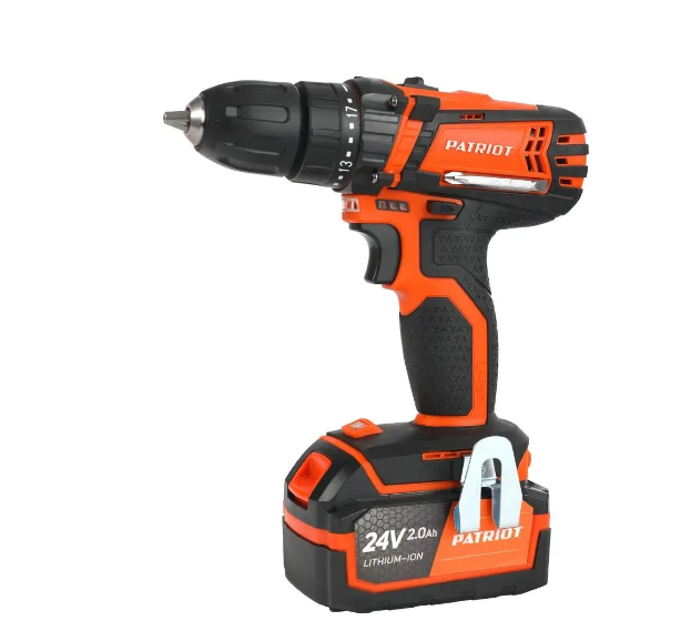 Дрель-шуруповерт аккумуляторная PATRIOT BR 241ES Li-Ion 2 А·ч 24 В х2 кейс 33 Н·м