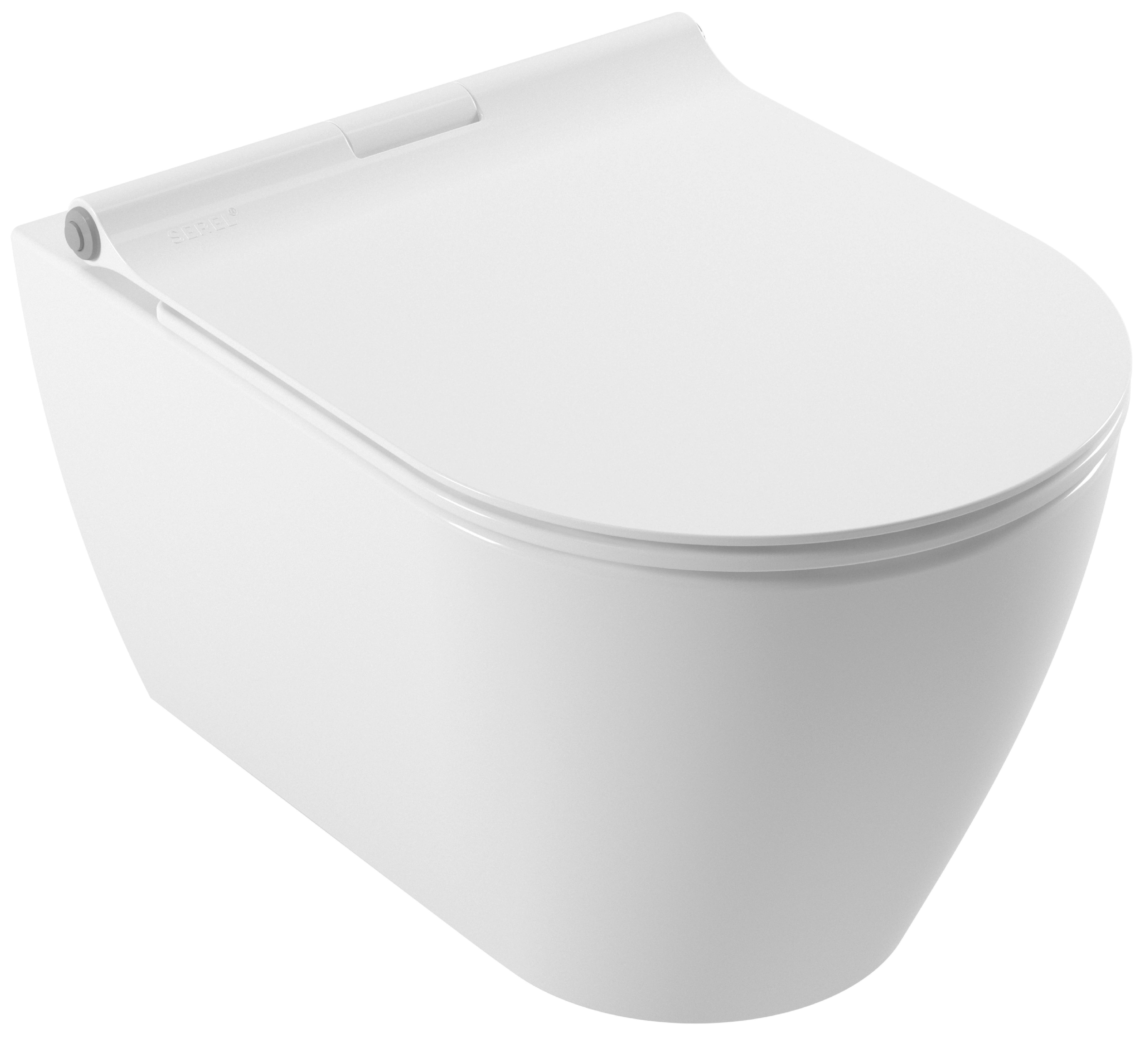 Унитаз подвесной Serel Saphire SP26SL (SP26KSS110H) с сиденьем и микролифтом, белый