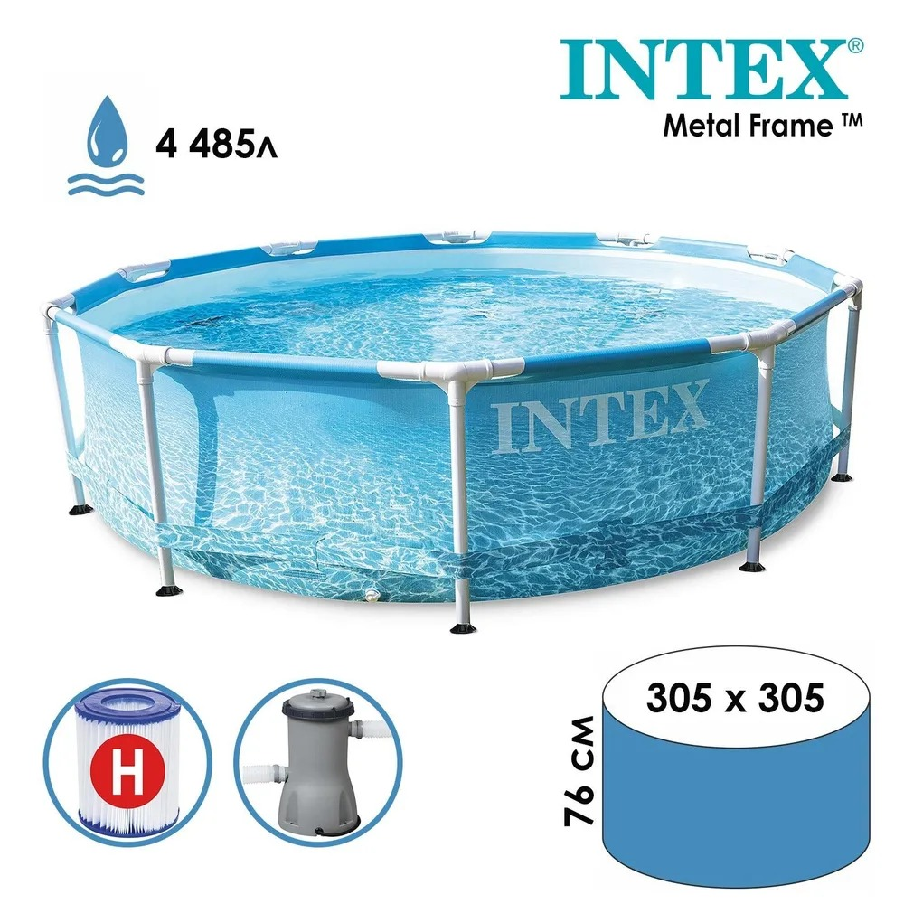 Бассейн каркасный Intex Metal Frame "Beachside" 28208 305х76 см