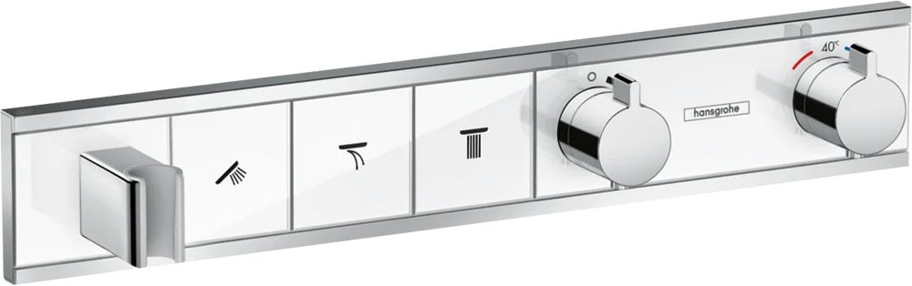 Термостат для душа Hansgrohe RainSelect 15356400S (со скрытой частью 01800180), белый/хром