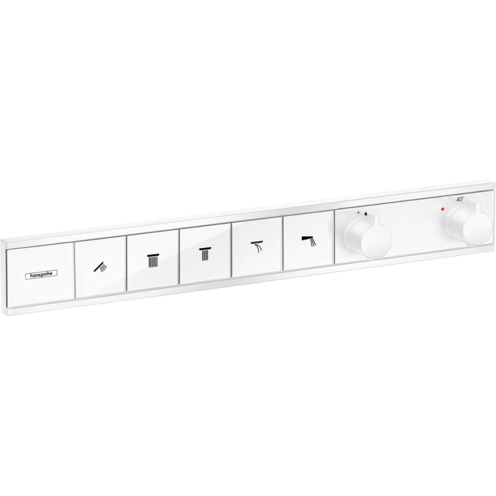Термостат для душа Hansgrohe RainSelect 15384700S (со скрытой частью 01800180), матовый белый