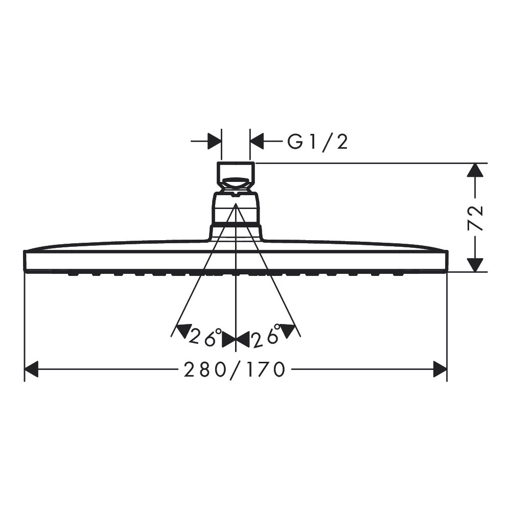 Верхний душ встраиваемый hansgrohe Croma E 280 1jet 26257000 хром