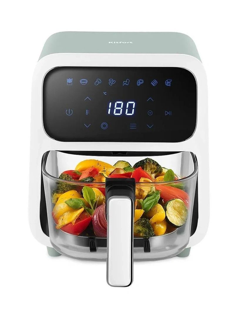 Аэрогриль Kitfort КТ-8147, белый/светло-зеленый