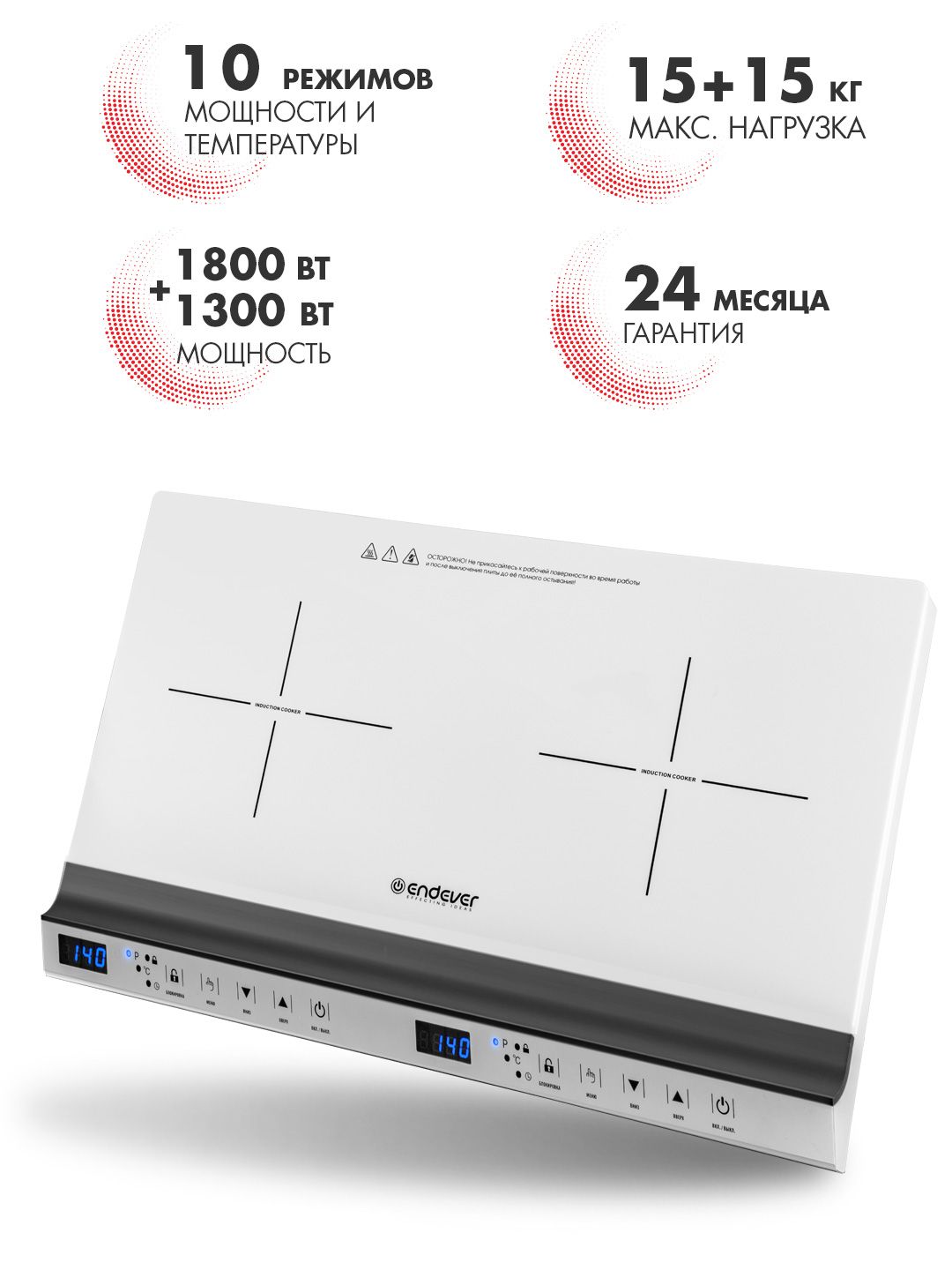 Плита индукционная настольная Endever Skyline IP-69, белый