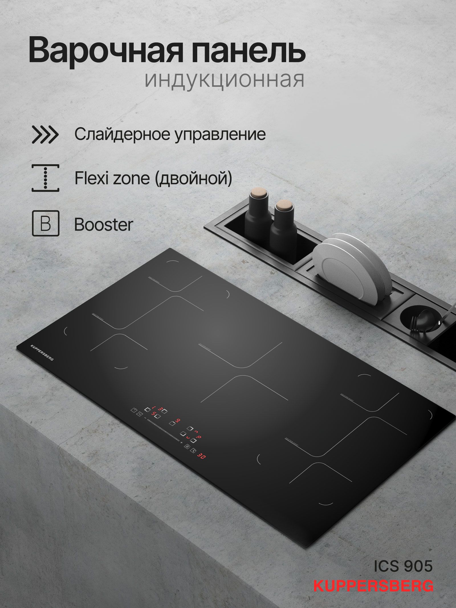 Варочная панель индукционная Kuppersberg ICS 905, черный