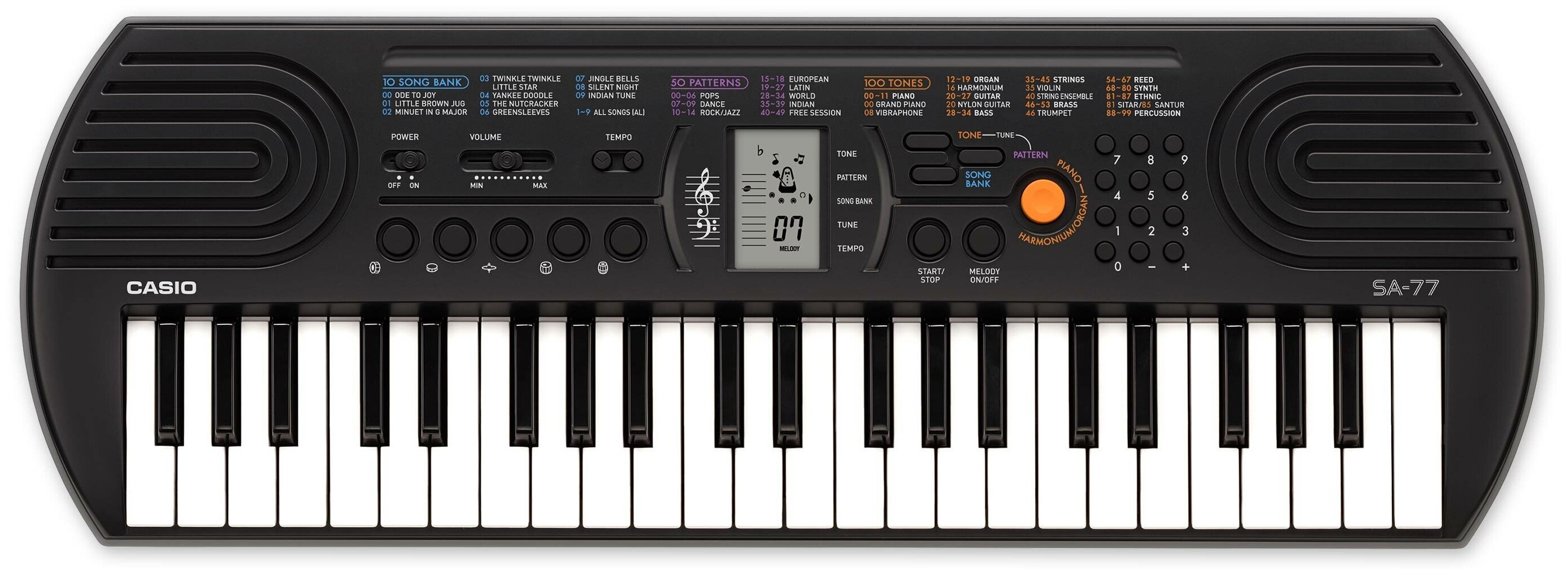 Синтезатор CASIO SA-77 черный / серый