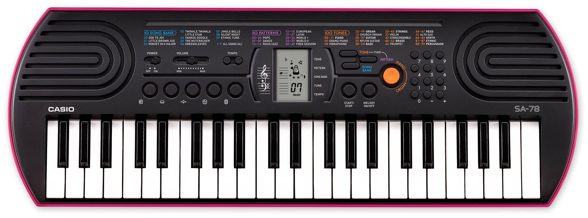 Синтезатор CASIO SA-78 черный / розовый