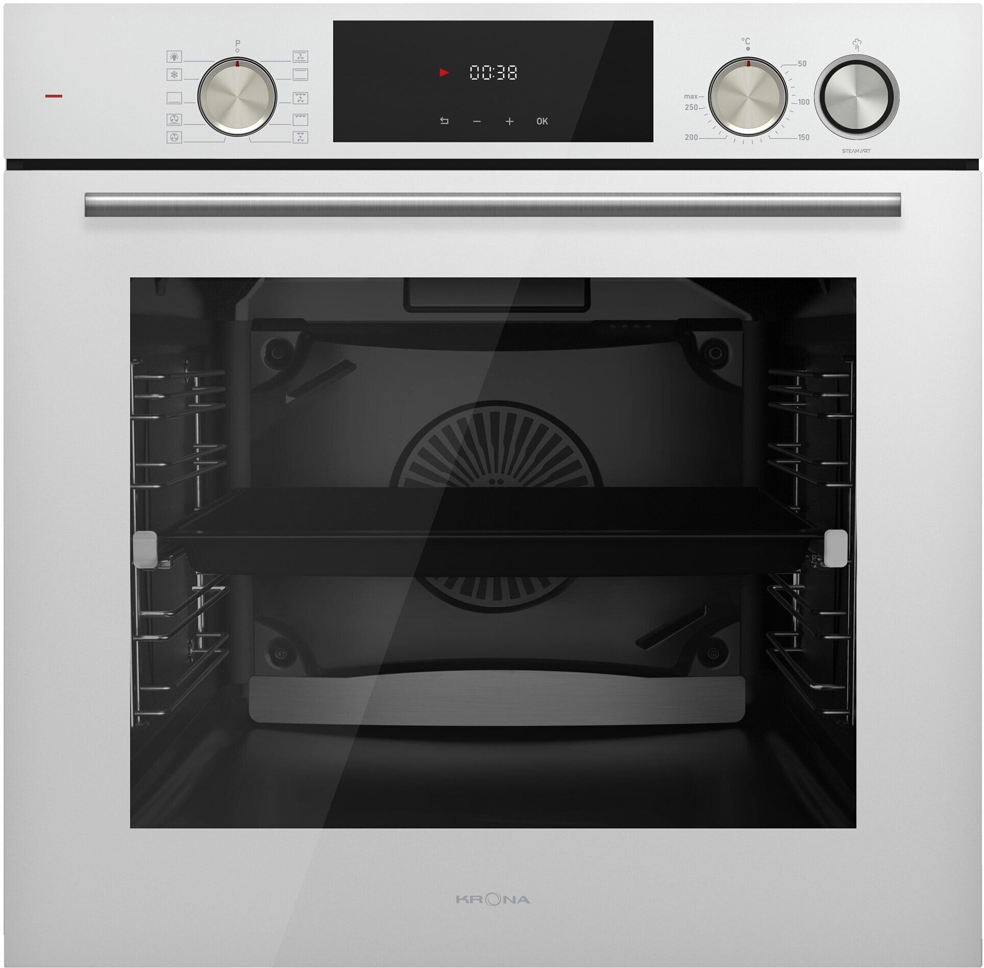 Духовой шкаф электрический Krona Nebula steam 60 WH, белый