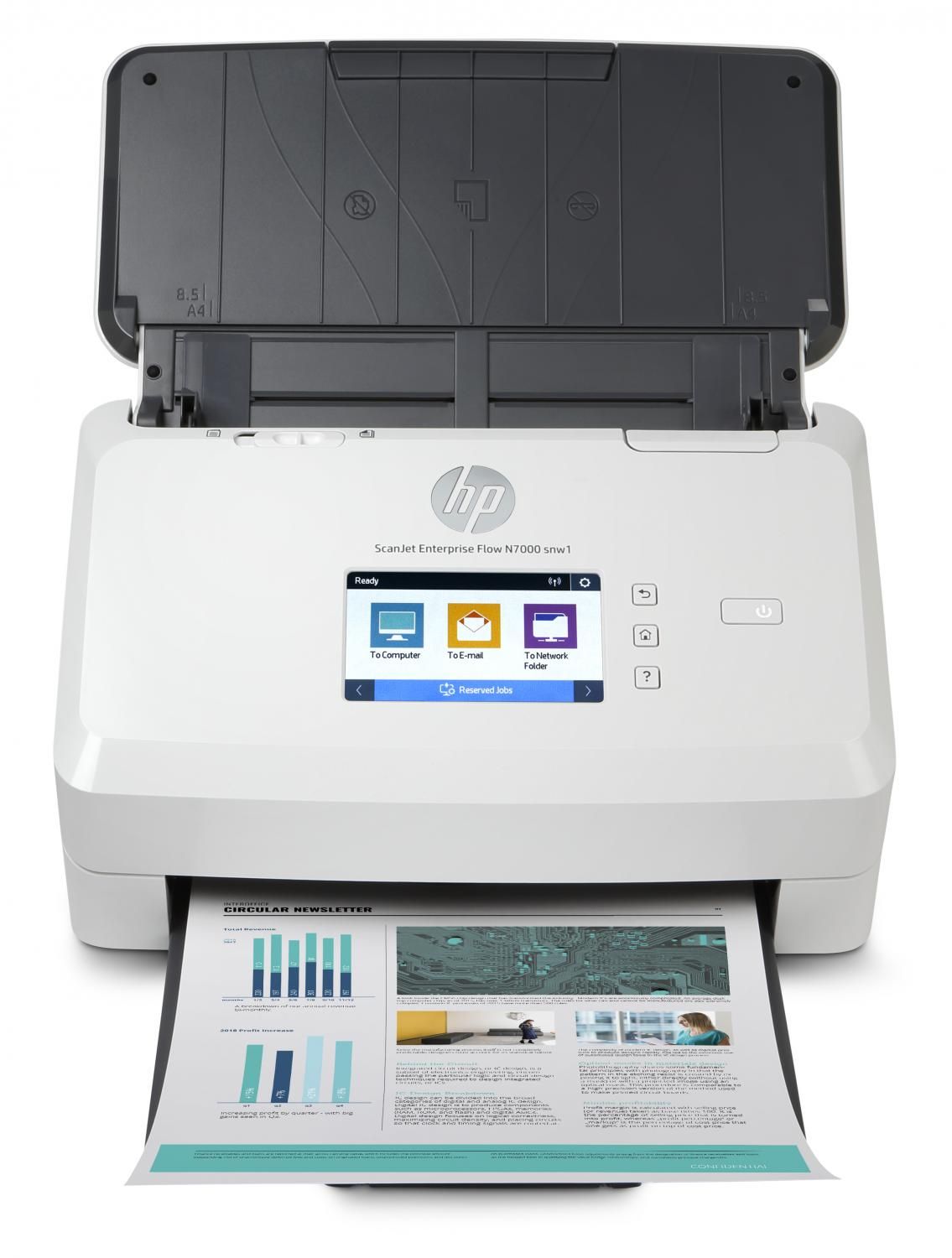 Сканер HP ScanJet Enterprise Flow N7000 snw1 (6FW10A), белый/черный