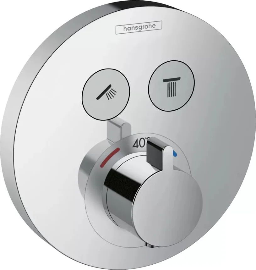 Термостат для ванны с душем Hansgrohe ShowerSelect S 15743000S (со скрытой частью 01800180), хром