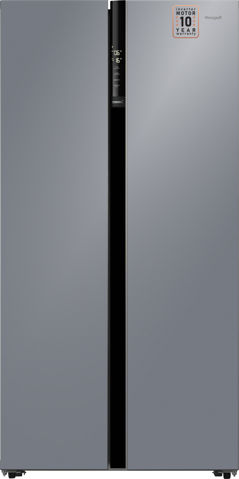 Холодильник Side-by-Side Weissgauff WSBS 600 NoFrost Inverter Dark Grey Glass
