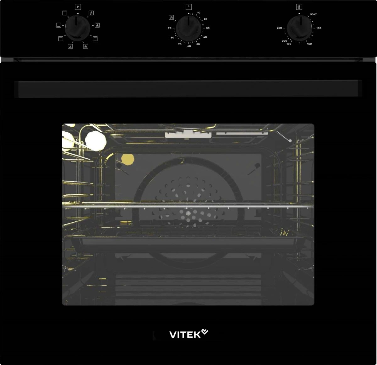 Духовой шкаф электрический VITEK VEO 6380 BG, черное стекло