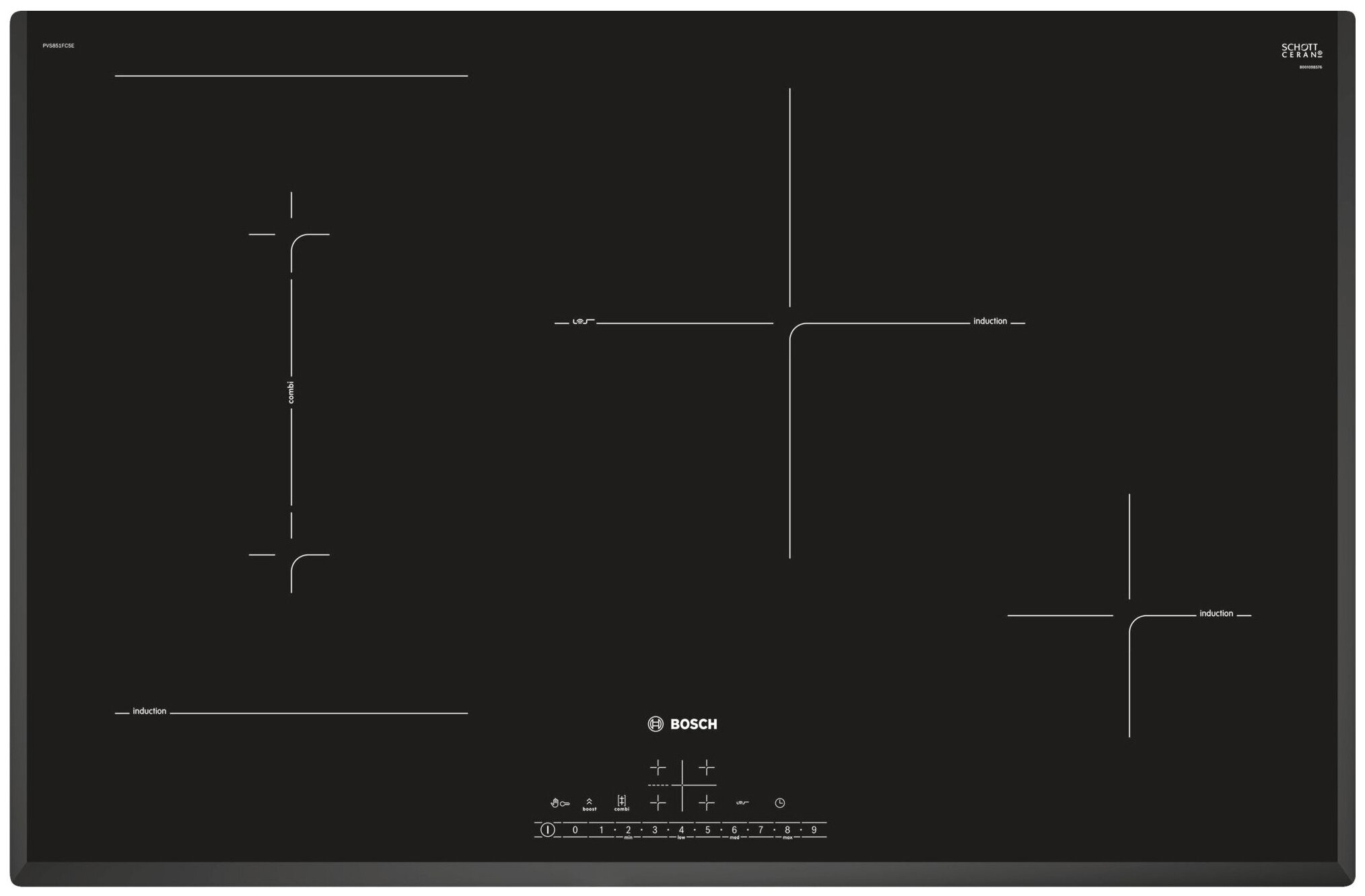 Варочная панель индукционная Bosch PVS851FB5E, черный