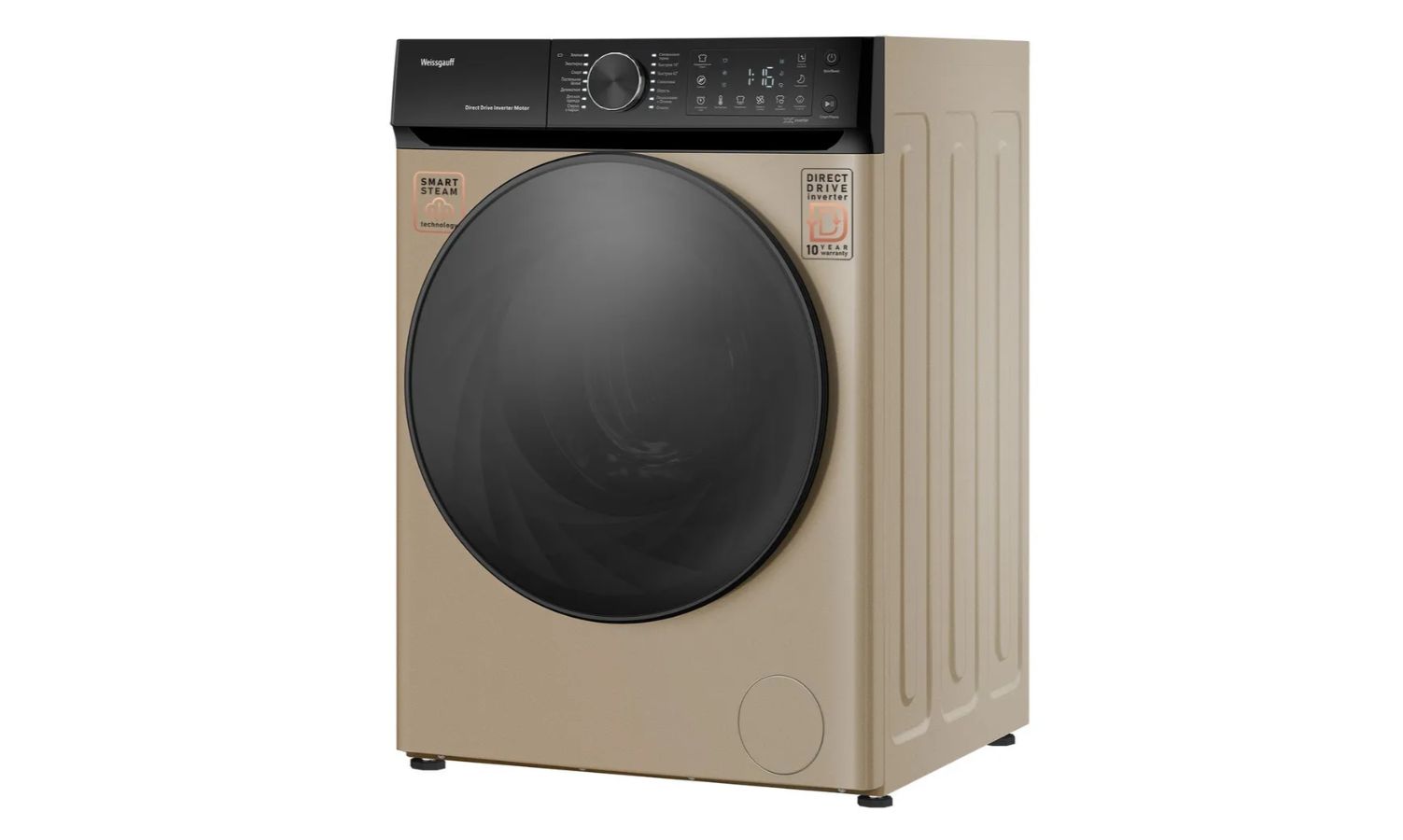 Стиральная машина Weissgauff WM 59411 Direct Drive Inverter Steam Champagne, золотой