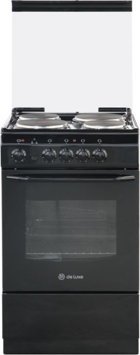 Плита Электрическая De Luxe 5004.13э (кр)-001 черный эмаль (стеклянная крышка)