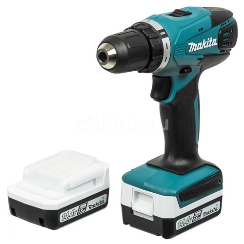 Дрель-шуруповерт аккумуляторная Makita DF347DWEX8, (кейс, 2 АКБ и ЗУ, набор бит)