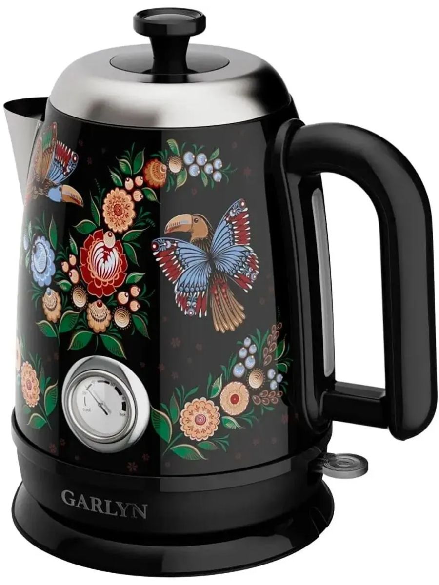 Чайник электрический GARLYN Flower Grace K-400, черный