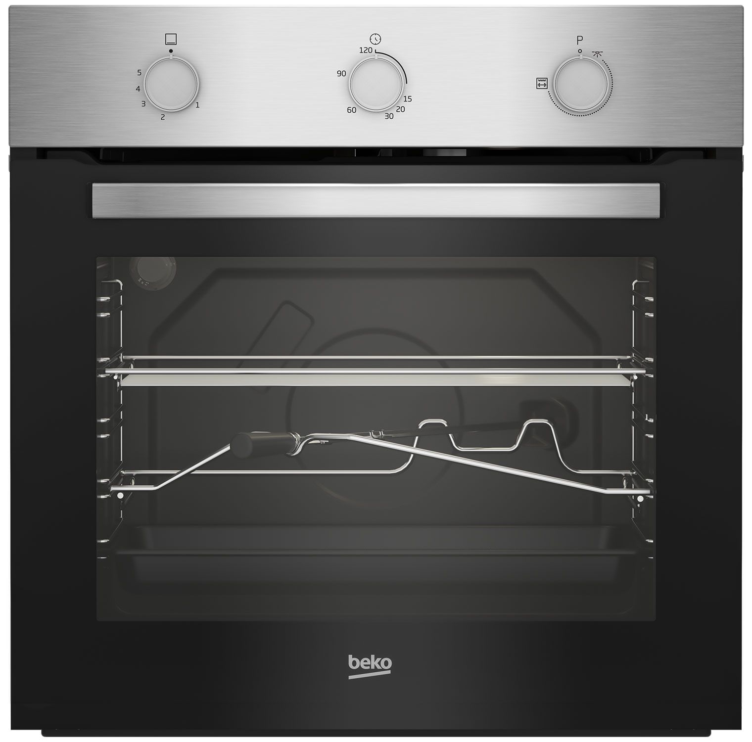 Духовой шкаф газовый Beko BBIGT21100X, нержавеющая сталь/черный