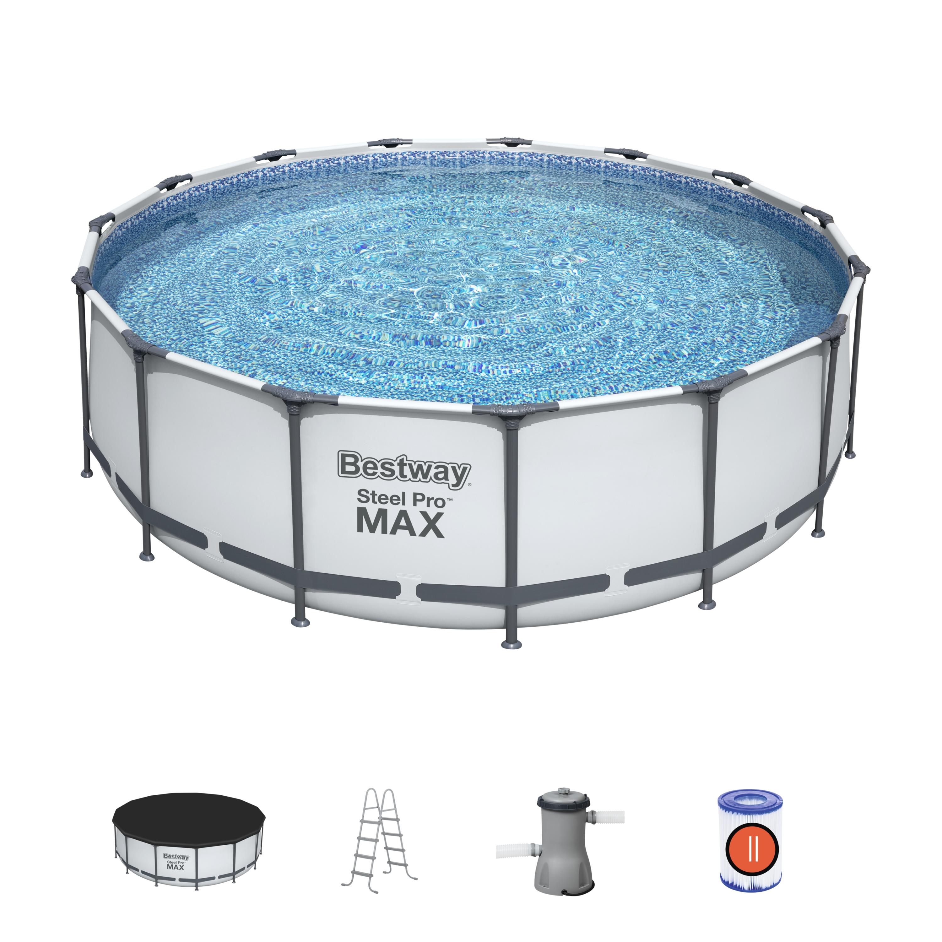 Бассейн каркасный Bestway 457 х 122 см круглый 56438 серый