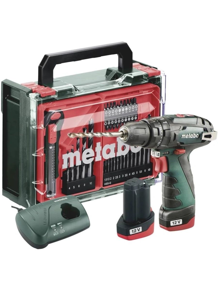 Дрель-шуруповерт аккумуляторная Metabo PowerMaxx SB Basic Set, арт. 600385710 (кейс, с 2 АКБ и ЗУ)
