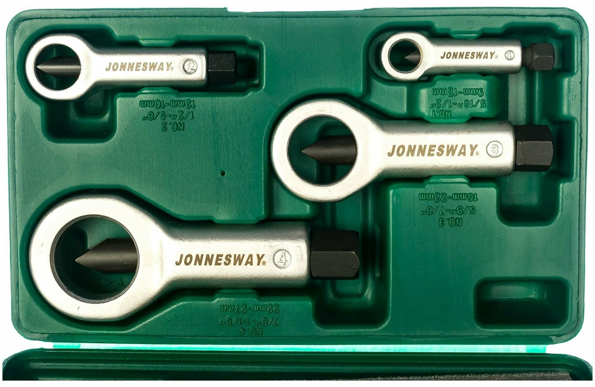Гайколомы в наборе, диапазон 9-27 мм, 4 предмета Jonnesway AG010109A