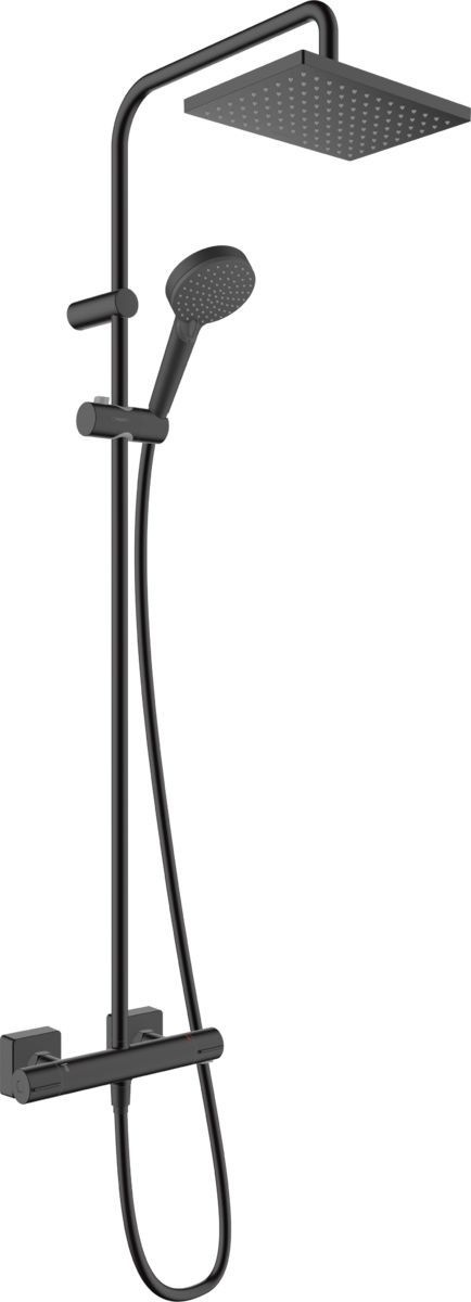 Душевая стойка Hansgrohe Vernis Shape 230 1jet EcoSmart 26097670 (с термостатом), матовый черный