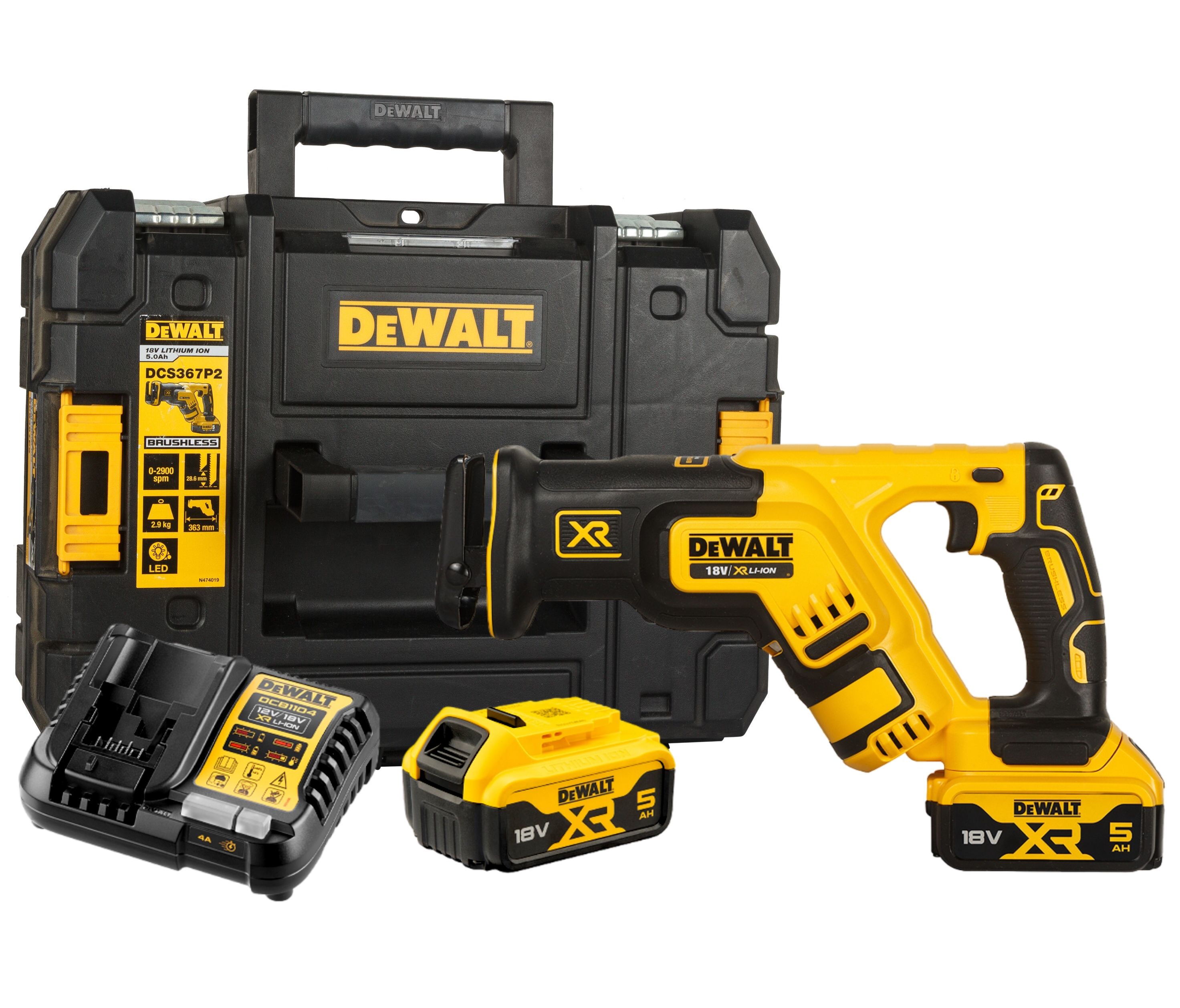 Сабельная пила аккумуляторная DeWALT DCS367P2-QW (кейс, с 2 АКБ и ЗУ)