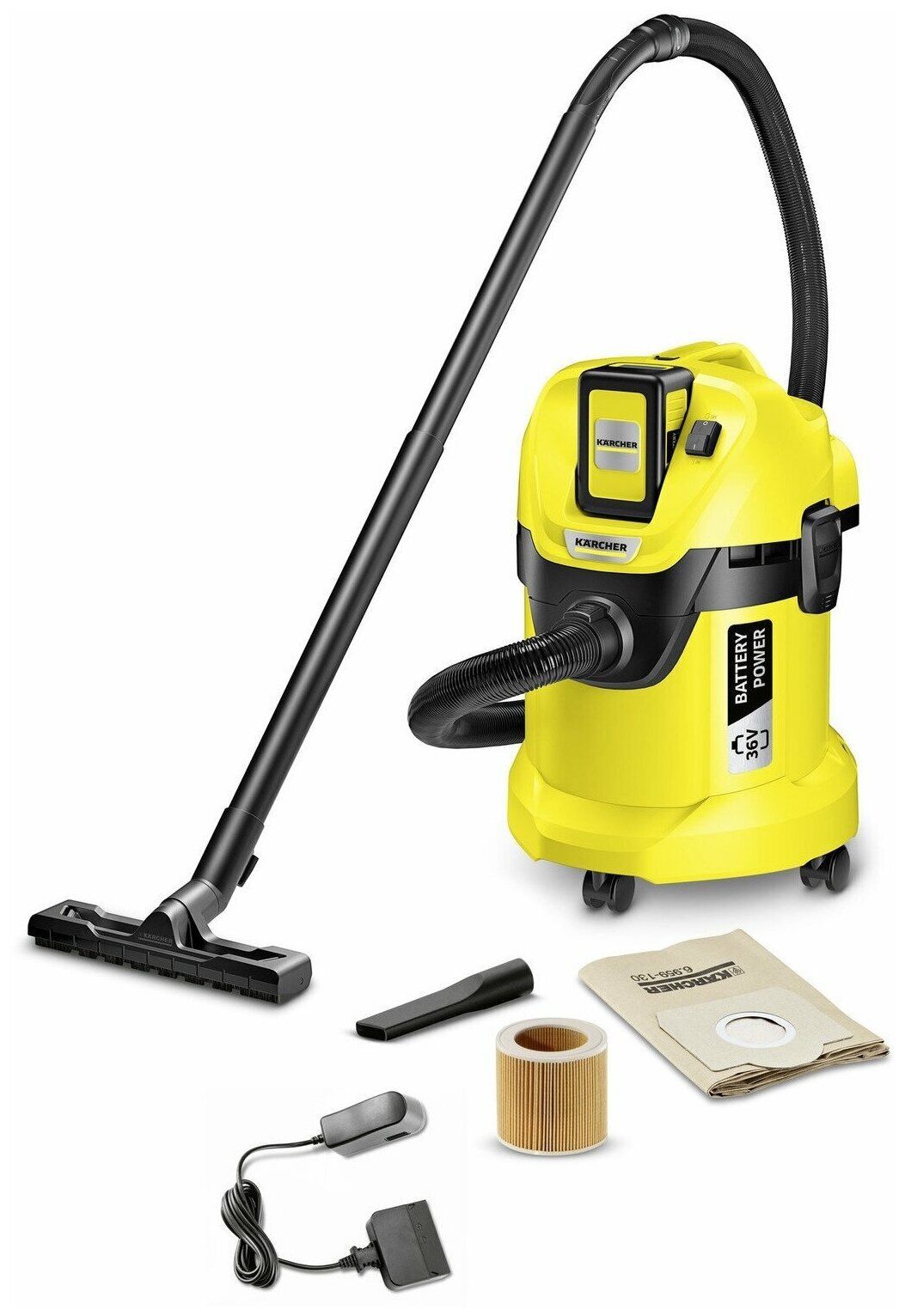 Пылесос строительный Karcher WD 3 Battery Set (1.629-911.0) желтый