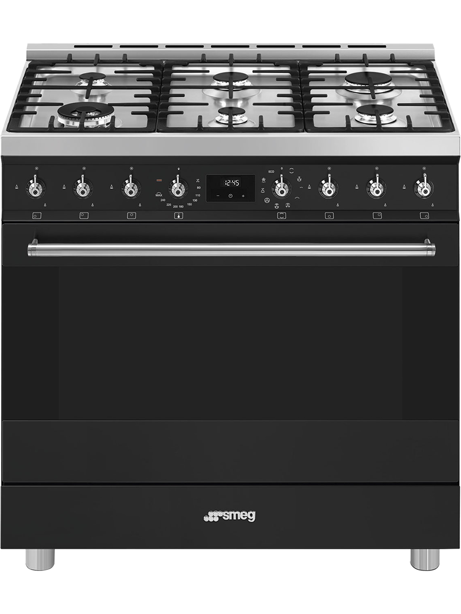 Плита комбинированная Smeg C9GMMB2, черный матовый