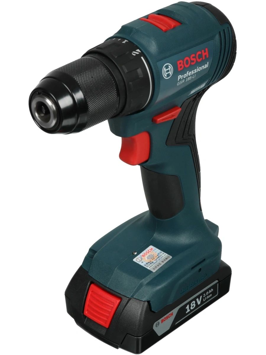 Дрель-шуруповерт аккумуляторная Bosch GSR 185 LI, арт. 06019K3080 (кейс, с 2 АКБ и ЗУ)