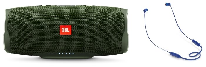 Портативная акустика JBL Charge 4 + наушники T110BT forest green