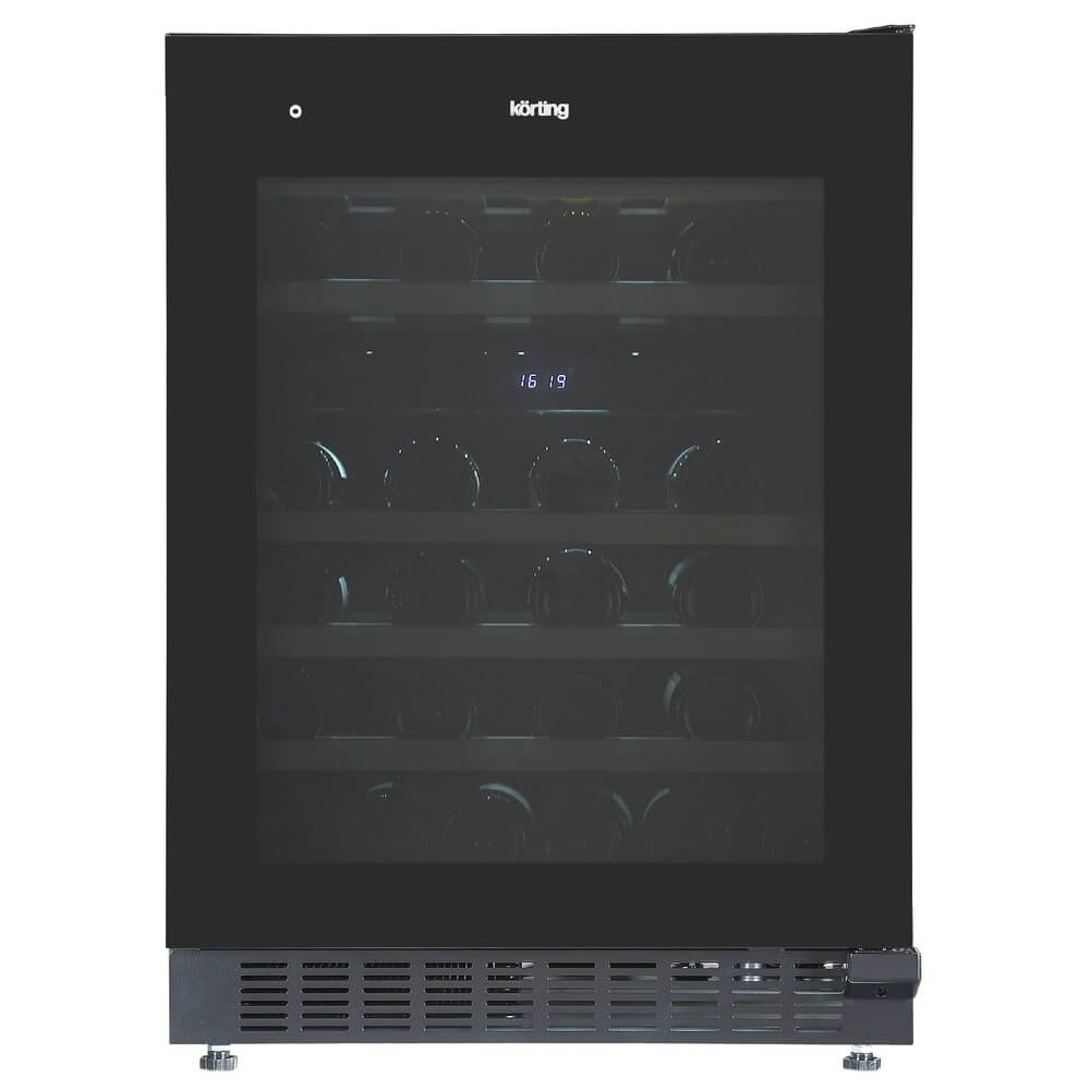Винный шкаф встраиваемый Korting KFW 803 DB GN, черный