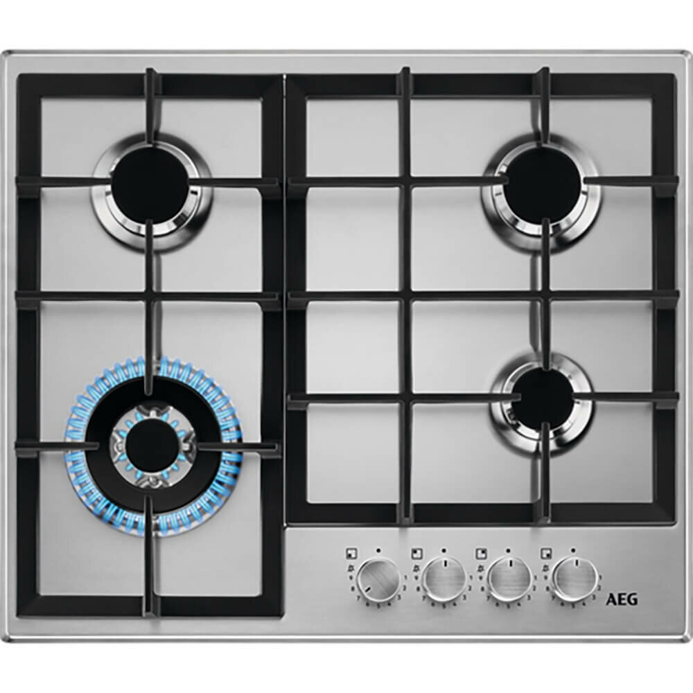 Варочная панель газовая AEG HGB64420SM, нержавеющая сталь