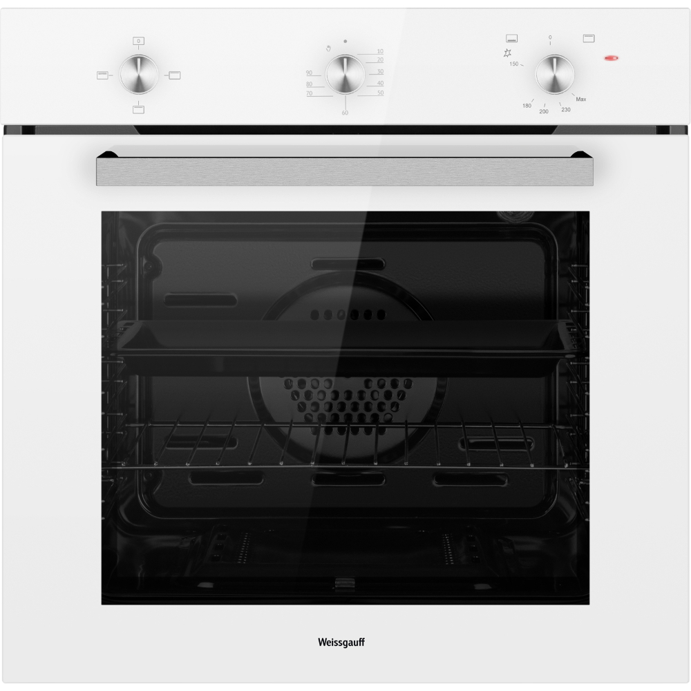 Духовой шкаф газовый Weissgauff WGO 702 White Glass, белый
