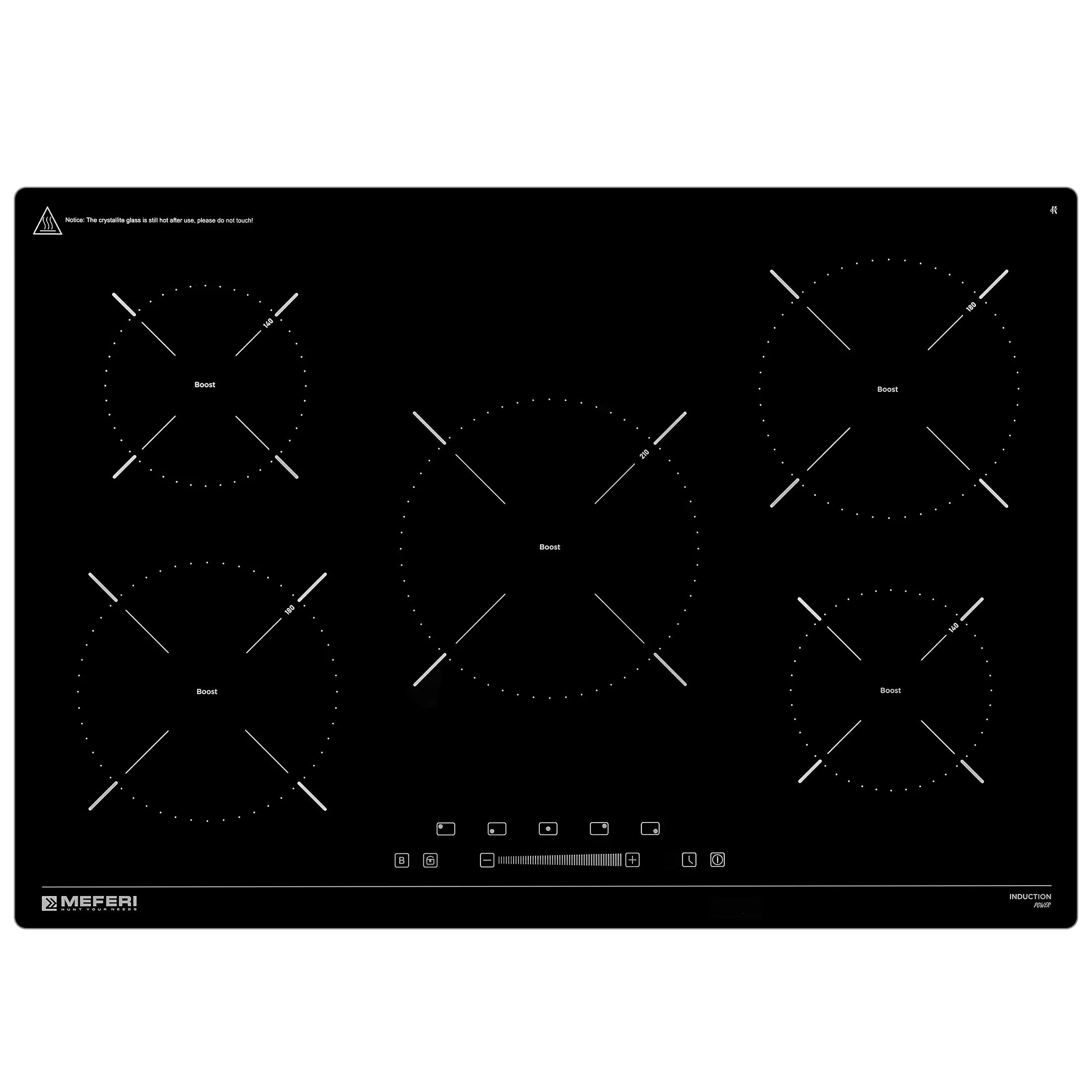 Варочная панель индукционная Meferi MIH755BK POWER, черный