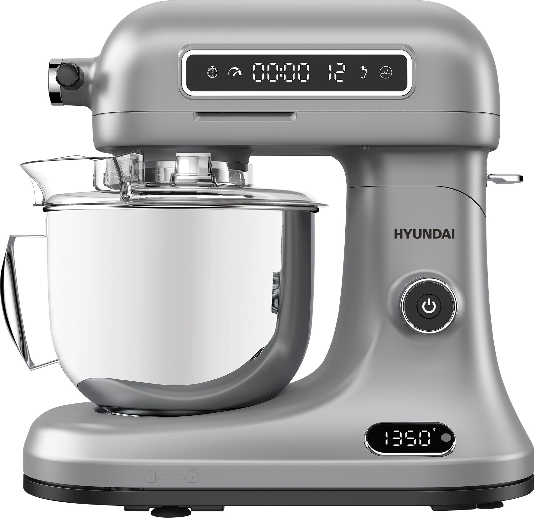 Миксер планетарный Hyundai HYM-S8551, серебристый