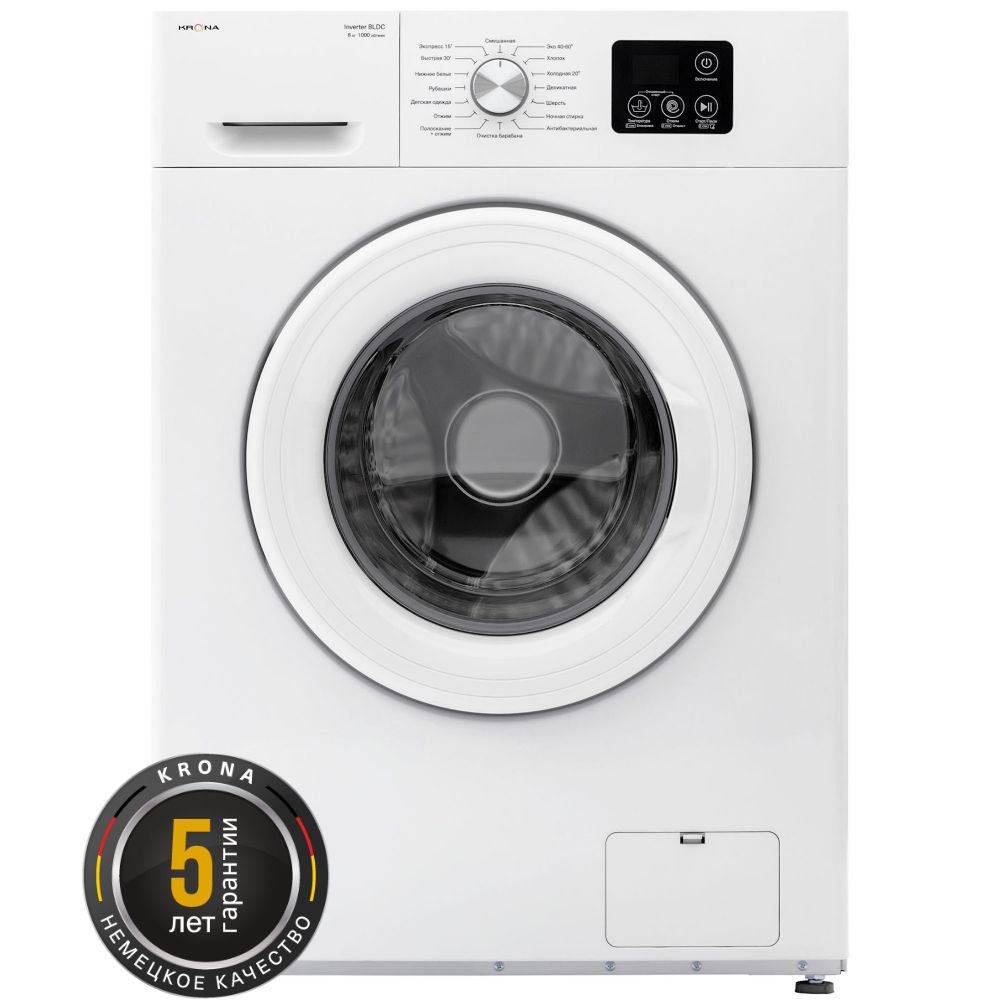 Стиральная машина Krona ITTER WHITE 1000 6K WM, белый